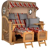 Mr. Deko Strandkorb Düne Grande Bullauge Teak PE Banana Dessin 584