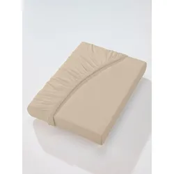 Betttuch WÄSCHEPUR Gr. 2, beige, B:120-130cm L:200-220cm, Jersey, 95% Baumwolle, 5% Elasthan, Laken