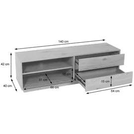 MCW J78 TV-Lowboard 140x42 cm Walnuss MDF