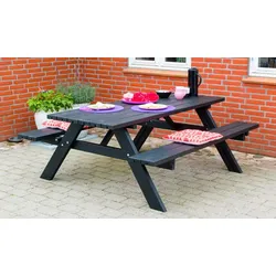 Picknicktisch Plus - Natur - 177 x 152 x 71 cm - aus Thermoholz