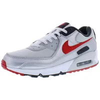 NIKE Herren Air Max 90 Icons Silver Bullet-42 1/2, Photon Dust University Red 001, 42.5 EU - 42.5 EU