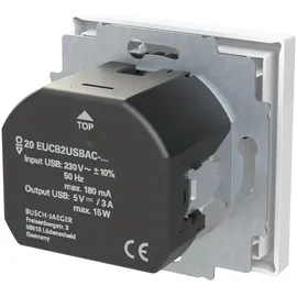 Busch-Jaeger Schuko-Steckdose USB-A+C 2 St. Weiß