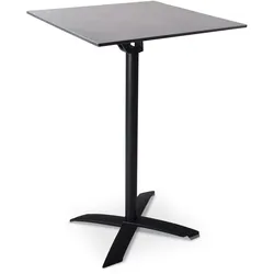 METRO PROFESSIONAL Gastro Stehtisch klappbar Bellaria, Alu, 70 x 70 cm, HPL Tischplatte, betonfarbe
