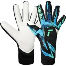 Reusch Torwarthandschuhe Attrakt RE:GRIP Strapless Schwarz/Hellblau 7,5