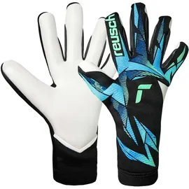 Reusch Torwarthandschuhe Attrakt RE:GRIP Strapless Schwarz/Hellblau 7,5
