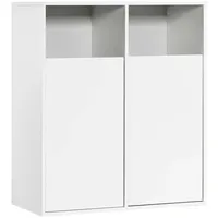mokebo Wäscheschrank Weiß, Der Wäschehüter Wäschesortierer mit 2 Fächern, auch als Wäschekorb, Wäschesammler oder Wäschetruhe