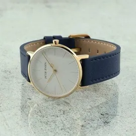 Jacob Jensen Damenuhr Quarz Titan Blau/Goldfarben