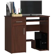 abamihome Akord Schreibtisch, Wenge, Holzwerkstoff, Nachbildung, Holz Optik, 3 Fächer, 1 Schubladen, Rechteckig,Rechteckig, 90x74x50 cm, Arbeitszimmer, Schreibtische, Computertische