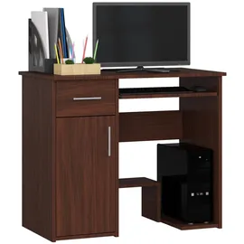 abamihome Akord Schreibtisch, Wenge, Holzwerkstoff, Nachbildung, Holz Optik, 3 Fächer, 1 Schubladen, Rechteckig,Rechteckig, 90x74x50 cm, Arbeitszimmer, Schreibtische, Computertische
