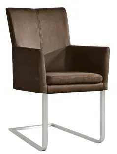 Niehoff Colorado Schwingstuhl Edelstahl flach, Microfaser Nirvana dunkelbraun