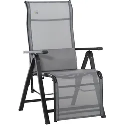 Outsunny Sonnenliege Stahl, atmungsaktives Mesh-Gewebe