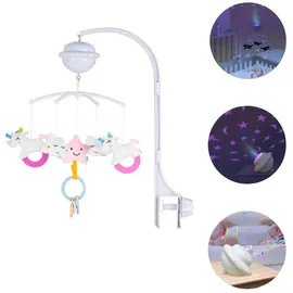 Chipolino Musikmobile Bluetooth-Funktion Projektor Plüschfiguren Universalklemme rosa