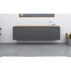 borchardt Möbel Kommode »Tom« Alugriffleisten in graphit grau matt, höhenverstellbare Einlegeböden grau