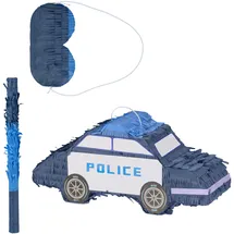 Relaxdays Pinata Polizei HxBxT: 22 x 50 x 16 cm Blau