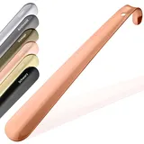 JK Trade® 29cm STABILER Edelstahl Schuhlöffel | Schuhanzieher Edelstahl zum Sitzen | Schnell & Einfach | optimierte Länge & Breite | Shoe Horn | Business | Modern | Kupfer