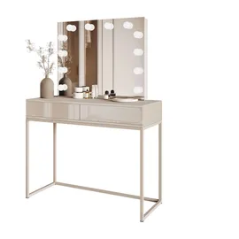 lookway SCHMINKTISCH Blanco Kaschmir Elite mit Beleuchtung PUSH OPEN