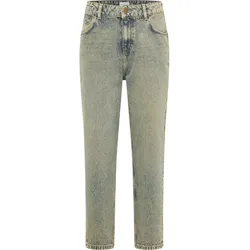 Mom-Jeans MUSTANG "Damen Style Charlotte Tapered", Damen, Gr. 31, Länge 34, 232 hellblau, Denim/Jeans, 100% Baumwolle, bequem, Jeans