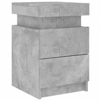 VidaXL Nachttisch mit LED-Leuchten Betongrau 35x39x55 cm