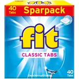 fit Classic Tabs 40 Stück - Geschirrspül-Tabs für Spülmaschinen - Schnelllöseformel für Sauberkeit, Glanz - Glasschutz