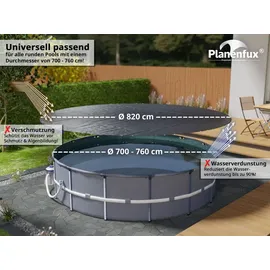 planenfux Planenfux® Pool Abdeckplane für Ø 710 | 760 cm Rundpools | 2-in-1 Poolabdeckung rund aus 200g/m2 PE Material | UV-resistente Sommer- | Winterab...