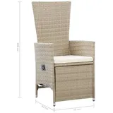 vidaXL Polyrattan Liegestühl 58 x 62 x 108 cm beige 2 St.