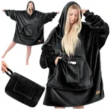 Kesser KESSER® Hoodie Decke Kuscheldecke mit Ärmeln Deckenpullover Vielseitig Tragbare Decke zum Anziehen für Damen & Herren, Sweatshirt Warm Kuschelpullover Erwachsene weich Ärmeldecke Oversize