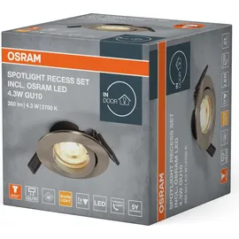 Osram Spotlight Recess Set 1 Aluminium gebürstet