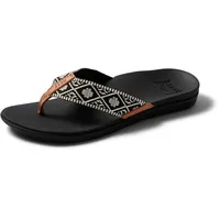 Reef Ortho-Bounce Woven, Damen Zehentrenner, Schwarz (Black/White BLW), 38.5 EU (6 UK)