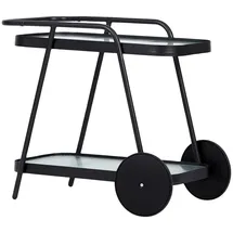 VCM ebuy24 Servierwagen, Schwarz und Klare Streifen.