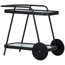 VCM ebuy24 Servierwagen, Schwarz und Klare Streifen.