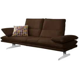 W.Schillig Couch Mikrofaser 3-Sitzer Braun