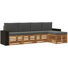 vidaXL Outdoor-Sofagarnitur 5-tlg. Natur/Anthrazit