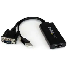 Startech VGA HDMI Adapter mit USB-Audio & -Stromversorgung - Mobiler VGA-auf-HDMI-Konverter - 1080p - Videoschnittstellen-Converter - HD-15
