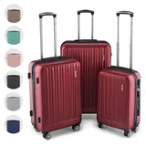 Easy Move ABS Hartschalenkoffer [ERGONOMISCH & SICHER] - Großer Trolley Koffer mit 360° Rädern, Zahlen Schloss - reisekoffer groß, hartschalenkoffer, Luggage (Pink, Set) *