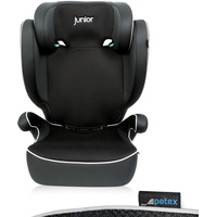 PETEX Auto-Kindersitz Basic i-Size Norm nach ECE R129 für Kinder von ca. 100-150 cm, höhenverstellbarer Kinderautositz in schwarz, 1 Stück