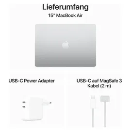 Apple MacBook Air M3 2024 15,3" 16 GB RAM 256 GB SSD 10-Core GPU Silber