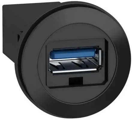 Usb port for ø22 mm mounting usb-a/usb-a connector on both sides