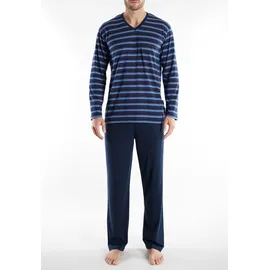 Götzburg Pyjama Schlafanzug lang Blau XL
