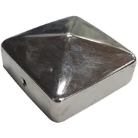 Pfostenkappen aus Edelstahl, ca. 7,1 x 7,1 cm – Schwarz