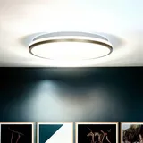 Licht-Erlebnisse Led Metall rund D: 33 cm in Weiß Gold neutralweiß 4000 K 1040 lm Deckenleuchte - Bunt