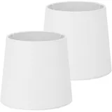 Navaris 2x Lampenschirm aus Leinen - 2er Pack E14 Lampen Schirm für Tischlampe oder Stehlampe - 2 Ersatz Lampenschirme klein - Außen Weiß/Innen Weiß