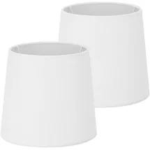 Navaris 2x Lampenschirm aus Leinen - 2er Pack E14 Lampen Schirm für Tischlampe oder Stehlampe - 2 Ersatz Lampenschirme klein - Außen Weiß/Innen Weiß