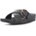 FitFlop Lulu Resin-Buckle Leather Cross Slides All Black Größe EU 40 - 40 EU