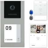 Balter EVO-AP Grau Video Türsprechanlage Quick-Talk RFID Intercom 2-Draht BUS Set für 1 Teilnehmer