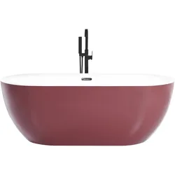 Badewanne freistehend burgunderrot oval 170 x 80 cm CARRERA