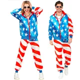 W WIDMANN MILANO Party Fashion - Kostüm Trainingsanzug, Motive, USA, 80er Jahre Outfit, Jogginganzug für Karneval & Party