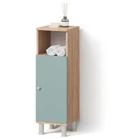 Livinity® Midischrank, Grün, Eiche Wotan, 3 Fächer, Quadratisch, 30x95x30