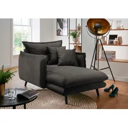 Loveseat INOSIGN "Lazio", grau (anthrazit), B:111cm H:101cm T:167cm, 100% Polyester, Sessel, moderner Sessel mit einer bequemen Polsterung, 2 Stk. Zierkissen