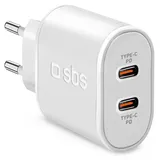 SBS Reiselader 2x USB-C, Weiß