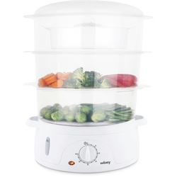 Wëasy Elektrischer Dampfgarer VEGE8 Multifunktions, 3 stapelbare Schalen zum Kochen von Eiern, Gemüse, Fleisch, Fisch, Rizkocher